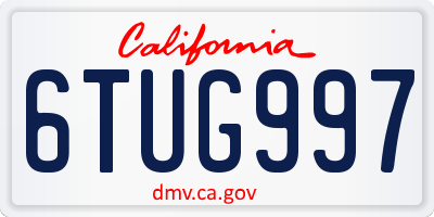 CA license plate 6TUG997