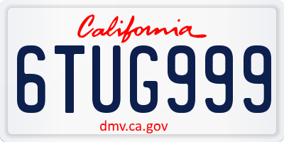 CA license plate 6TUG999
