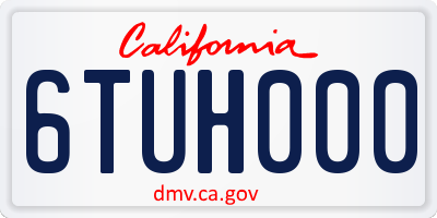 CA license plate 6TUH000