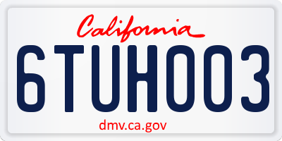 CA license plate 6TUH003