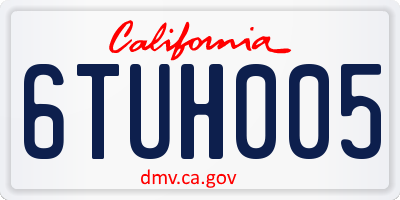 CA license plate 6TUH005