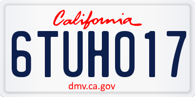CA license plate 6TUH017
