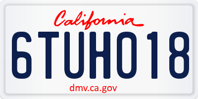 CA license plate 6TUH018
