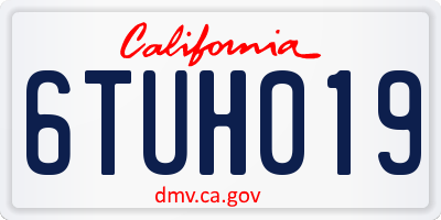 CA license plate 6TUH019