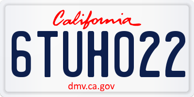 CA license plate 6TUH022