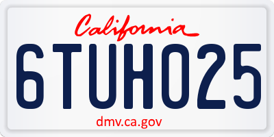CA license plate 6TUH025