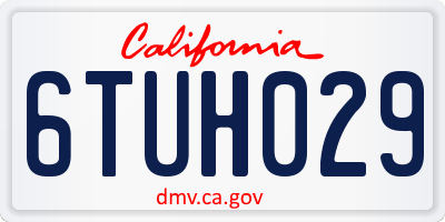 CA license plate 6TUH029