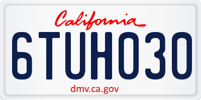 CA license plate 6TUH030