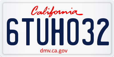 CA license plate 6TUH032