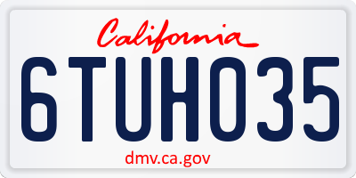 CA license plate 6TUH035