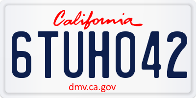 CA license plate 6TUH042