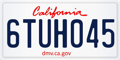 CA license plate 6TUH045