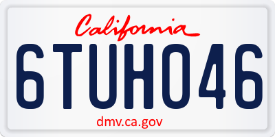 CA license plate 6TUH046