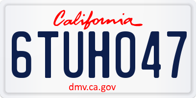 CA license plate 6TUH047