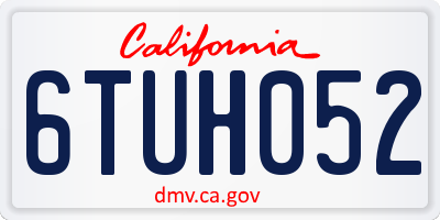 CA license plate 6TUH052