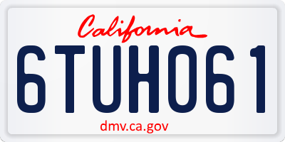CA license plate 6TUH061