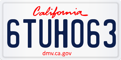 CA license plate 6TUH063