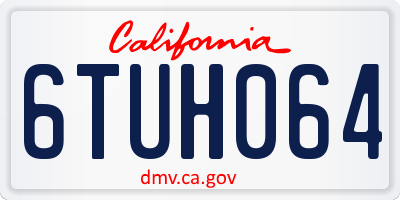 CA license plate 6TUH064