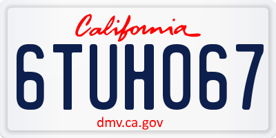 CA license plate 6TUH067
