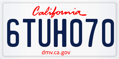 CA license plate 6TUH070