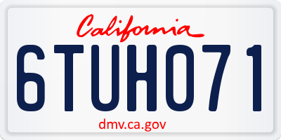 CA license plate 6TUH071
