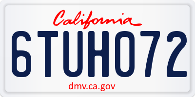 CA license plate 6TUH072