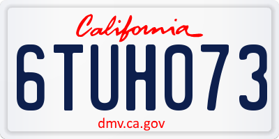 CA license plate 6TUH073