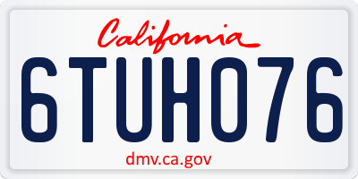 CA license plate 6TUH076