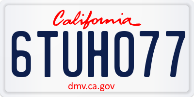 CA license plate 6TUH077