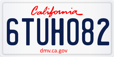CA license plate 6TUH082