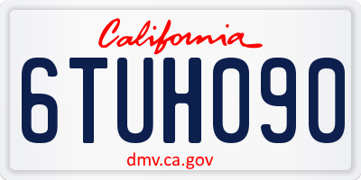 CA license plate 6TUH090