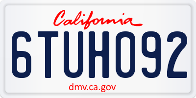 CA license plate 6TUH092