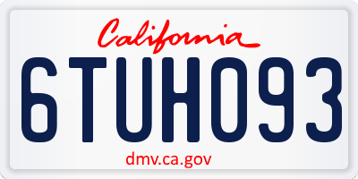 CA license plate 6TUH093
