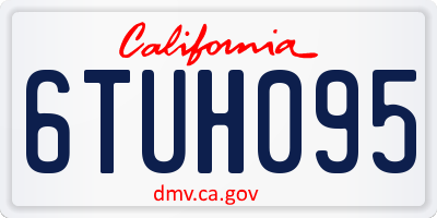 CA license plate 6TUH095