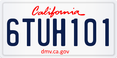 CA license plate 6TUH101