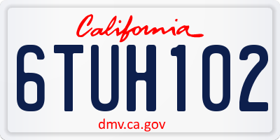 CA license plate 6TUH102