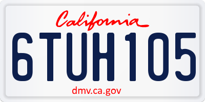 CA license plate 6TUH105