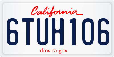 CA license plate 6TUH106