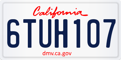 CA license plate 6TUH107