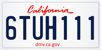 CA license plate 6TUH111