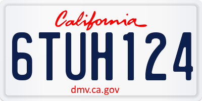 CA license plate 6TUH124