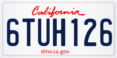 CA license plate 6TUH126