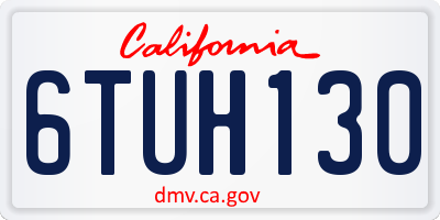 CA license plate 6TUH130