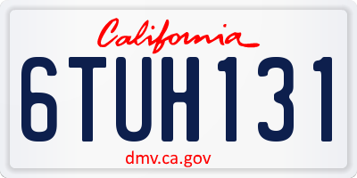 CA license plate 6TUH131