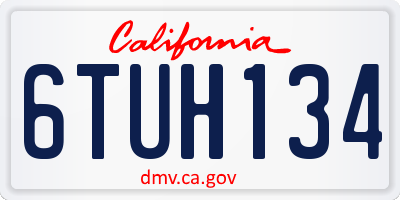 CA license plate 6TUH134
