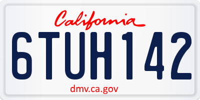 CA license plate 6TUH142
