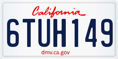 CA license plate 6TUH149