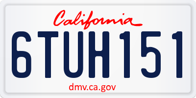 CA license plate 6TUH151