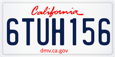 CA license plate 6TUH156