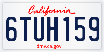 CA license plate 6TUH159